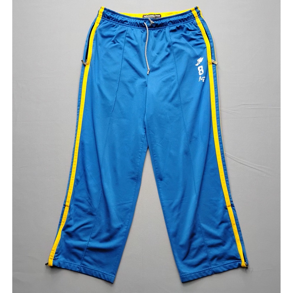 Abercrombie & Fitch Vintage Y2K Track Pants Blue Yellow Stripe Mens Large AF 8